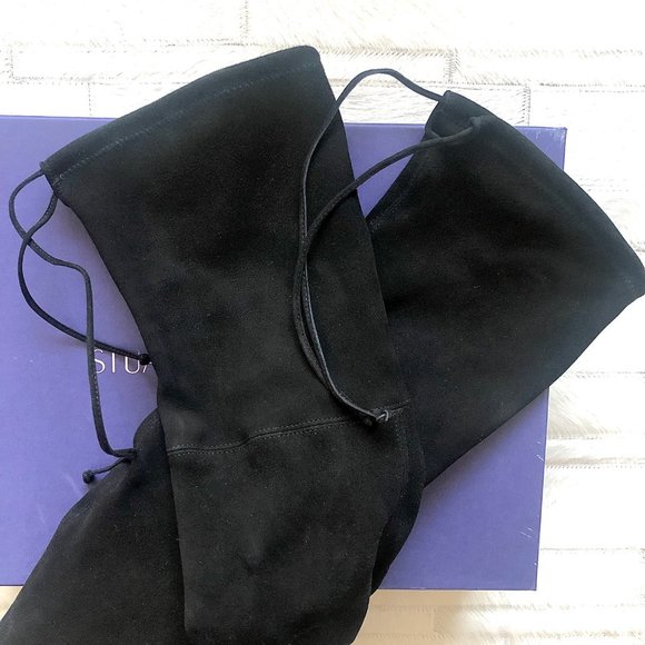 2xHP🎉 Stuart Weitzman Highland Over-The-Knee Suede Boots in Black - Picture 7 of 12
